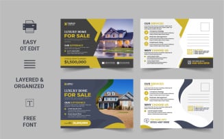 Real Estate Postcard Template, Real Estate or home sale eddm Postcard Template Design