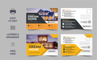 Real Estate Postcard Template, Real Estate or home sale eddm Postcard