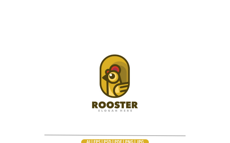 Rooster badge simple logo template Logo Template
