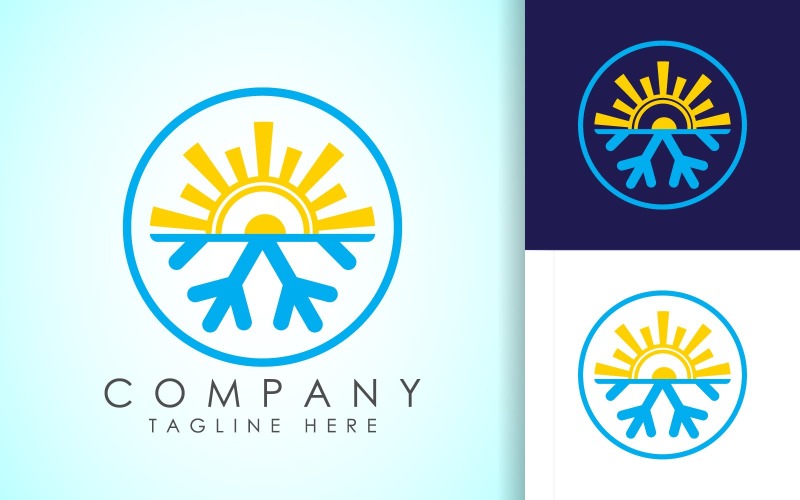 Air conditioner logo. Hot and cold symbol11 Logo Template
