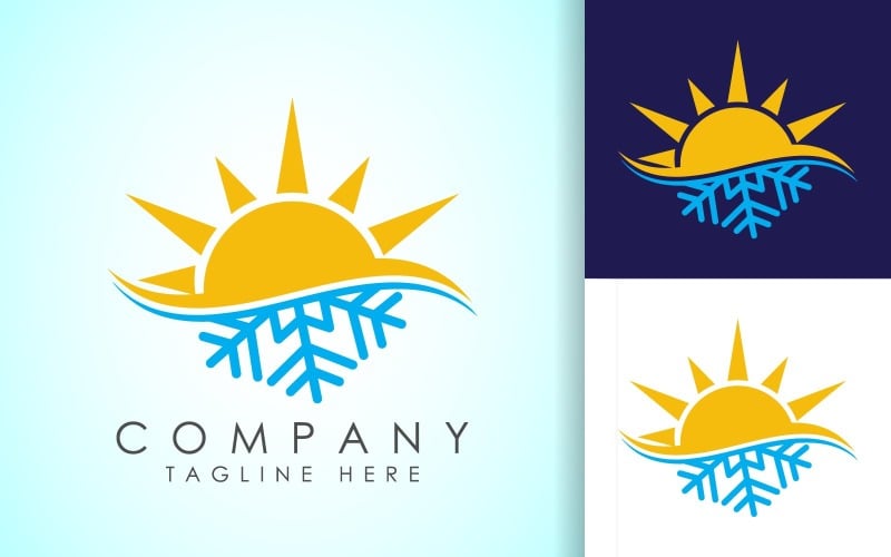 Air conditioner logo. Hot and cold symbol12 Logo Template