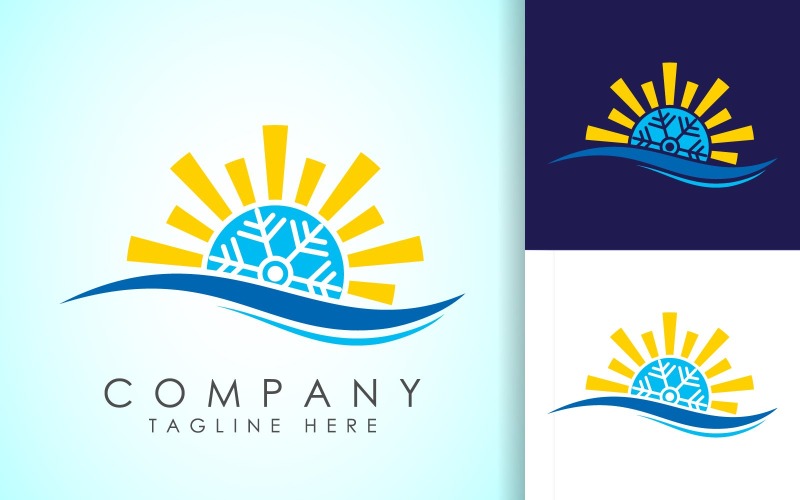 Air conditioner logo. Hot and cold symbol13 Logo Template