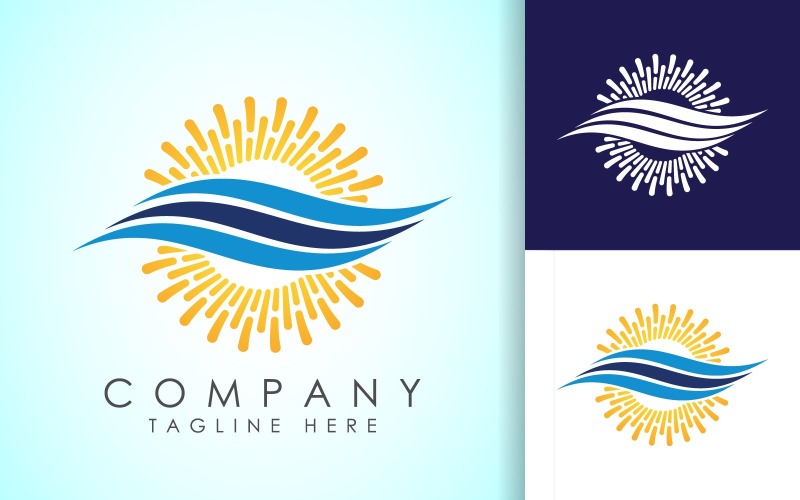 Air conditioner logo. Hot and cold symbol16 Logo Template