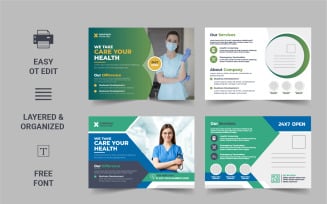 Creative medical postcard or healthcare eddm postcard design