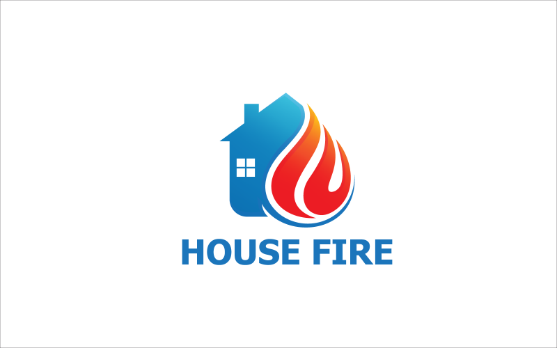 House Fire Simple Modern Minimalist Logo Template