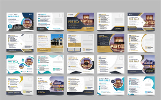 Modern Real Estate Postcard Template, Real Estate or home sale eddm Postcard Template Design Bundle