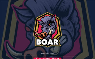 Pig boar mascot logo design