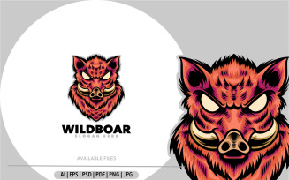 Pig wildboar mascot logo template