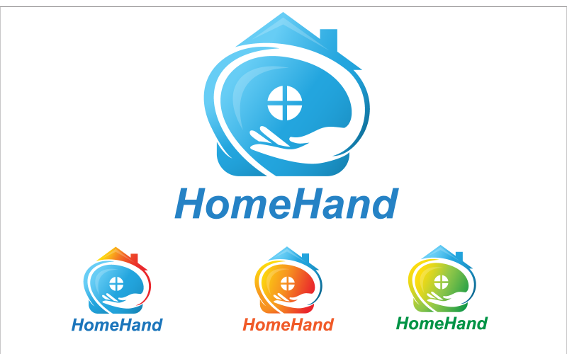 Simple Modern Minimalist House Hand Logo Logo Template