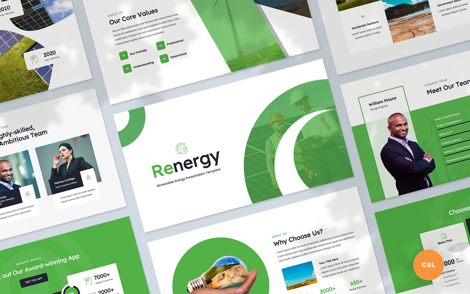 Renergy - Renewable Energy Presentation Google Slides Template