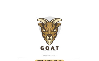 Goat head mascot cartoon logo