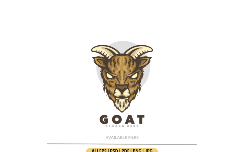 Goat head mascot cartoon logo Logo Template