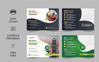 Minimal Corporate Postcard Template Design Template Layout