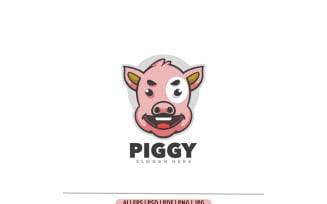 Pig head cartoon logo design