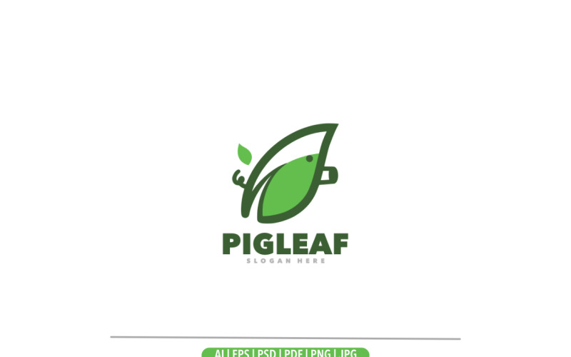 Pig leaf simple logo design Logo Template