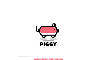 Pig simple cute logo template