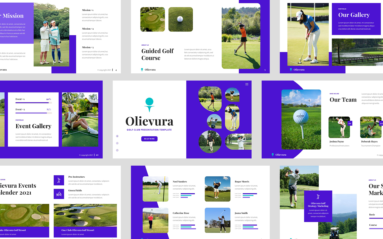 Olievura - Golf Club & Sport PowerPoint Template