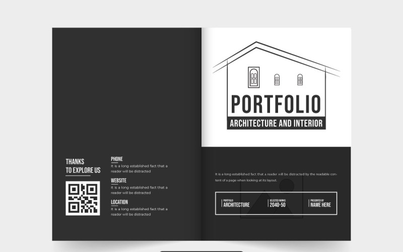 Architect business brochure cover vector Magazine Template