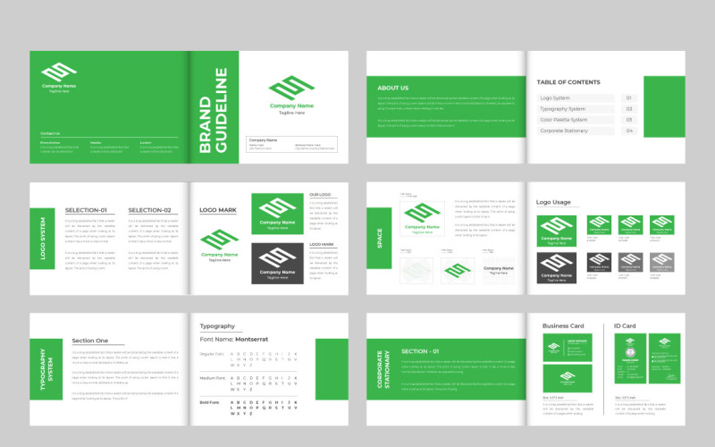 Company design guideline template vector Magazine Template