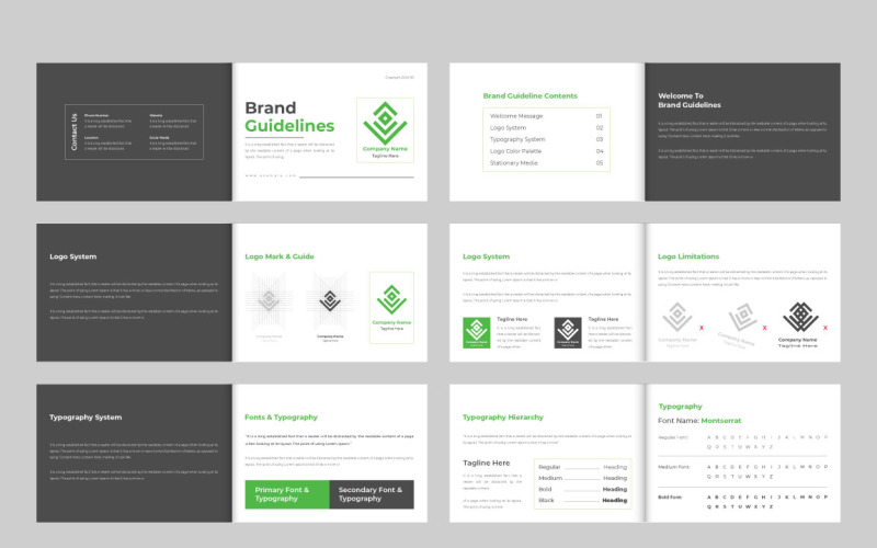 Corporate brand guideline layout vector Magazine Template