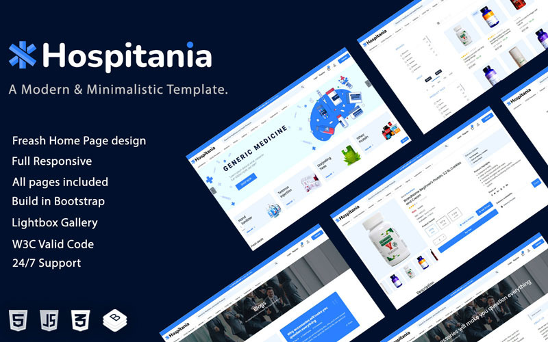Hospitania - React Redux NextJS Pharmacy & Drug and Medical Store eCommerce Template Website Template
