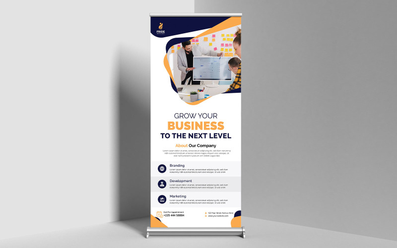 3 color Variant Roll Up Banner,X Banner, Standee, Pull Up Design for Advertising Agency Corporate Identity