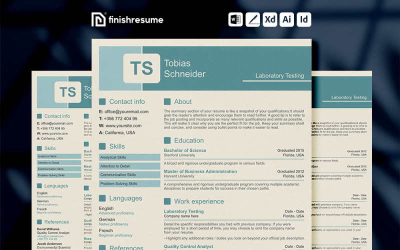 Laboratory Testing resume template | Finish Resume Resume Template
