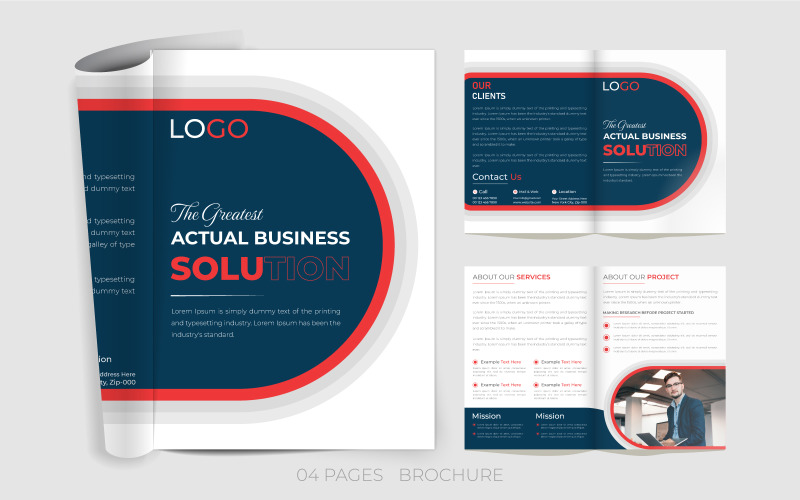 Multipage Bi Fold Brochure Design Template Corporate Identity