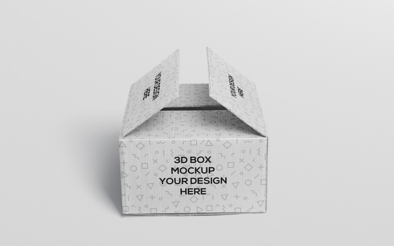Rectangle Cardboard Packaging Box Mockup. Product Mockup