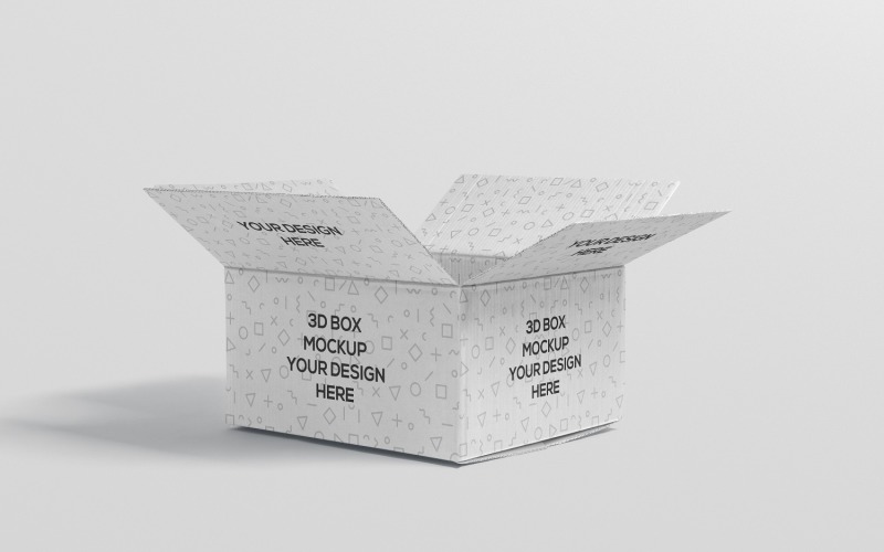 Rectangle Cardboard Packaging Box Mockup.. Product Mockup