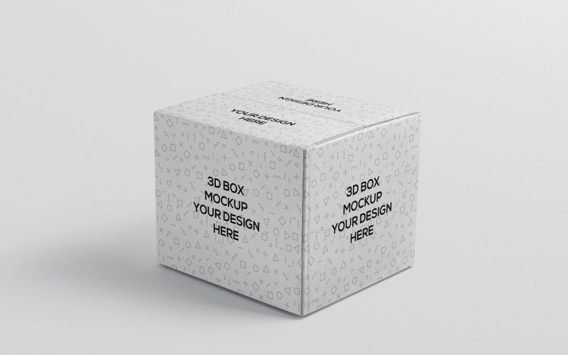Square Cardboard Box Mockup Product Mockup