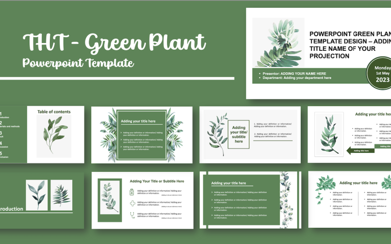THT - Green Plant Template PowerPoint Template