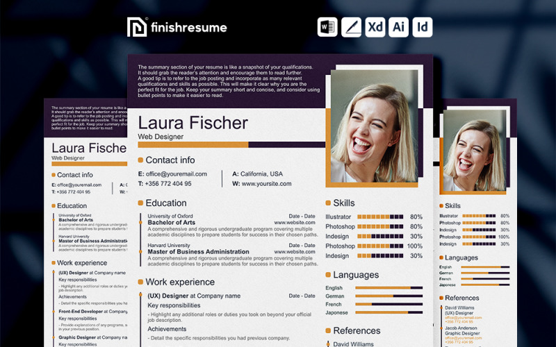 Web Designer resume template | Finish Resume Resume Template