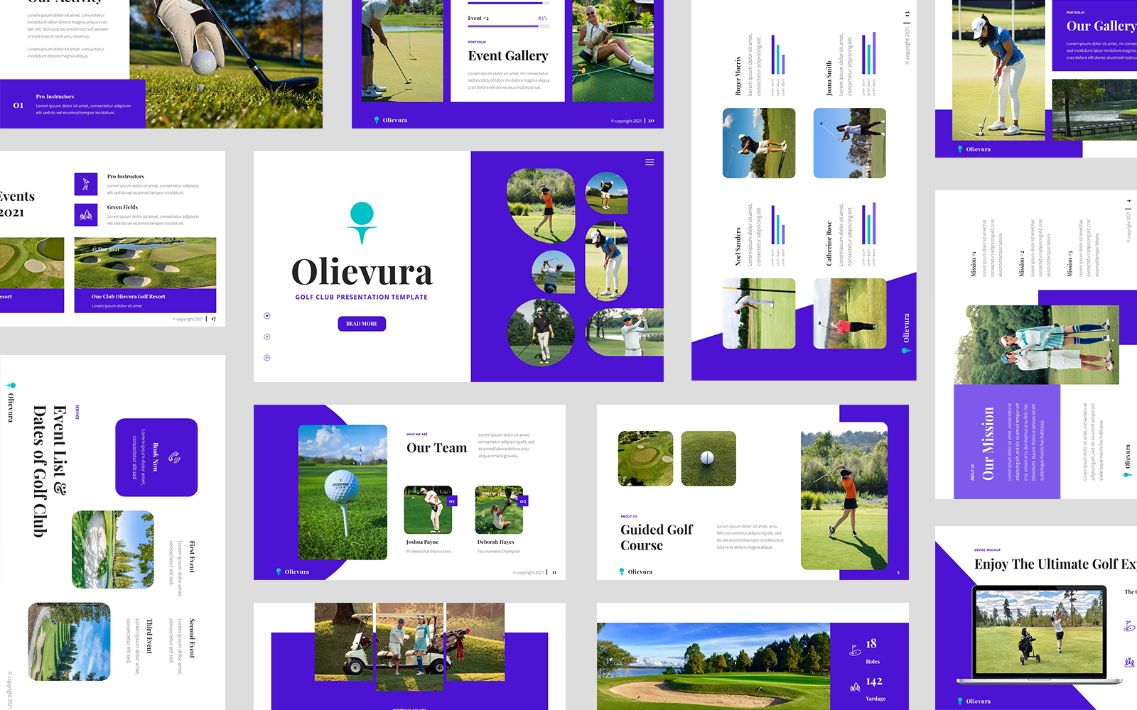 Olievura - Golf Club & Sport Google Slides Template