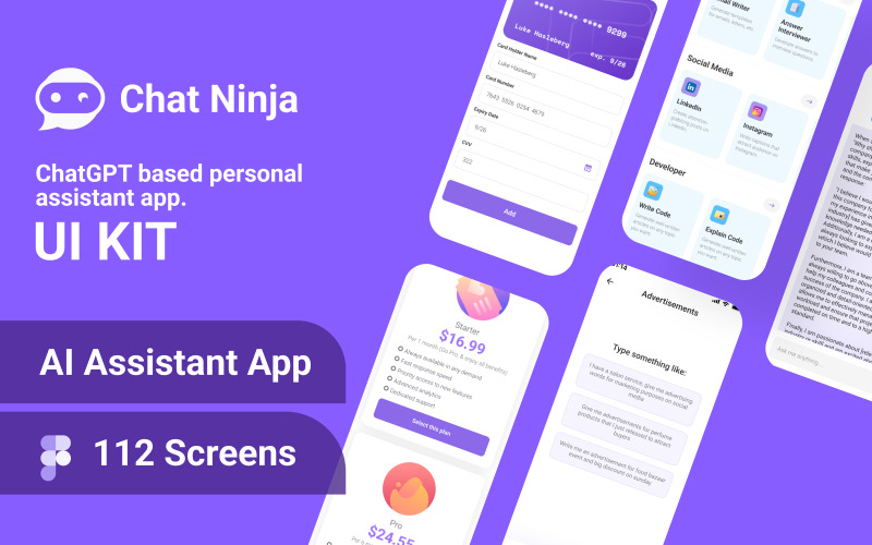 Chat Ninja-ChatGPT based personal assistant UI Element