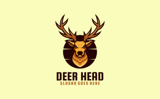 Deer Head Simple Mascot Logo Style