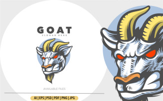 Goat angry head mascot logo