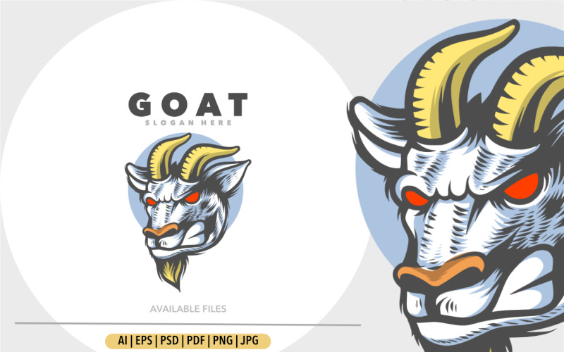 Goat angry head mascot logo Logo Template