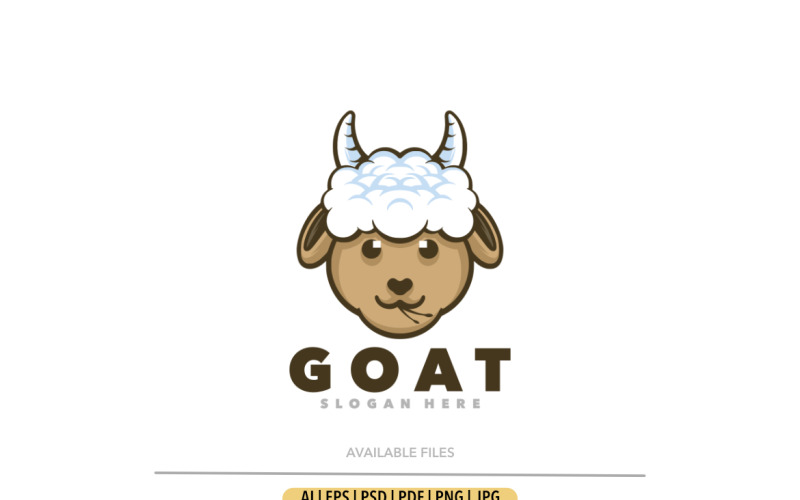 Goat cute head logo design template Logo Template