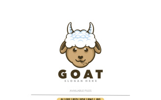 Goat cute head logo design template