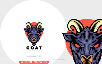 Goat head mascot logo design