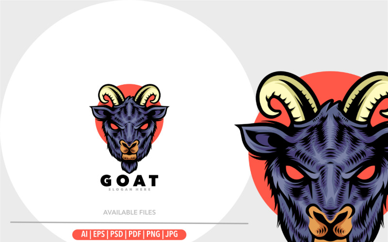 Goat head mascot logo design Logo Template