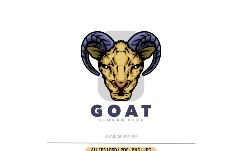 Goat head simple mascot design Logo Template