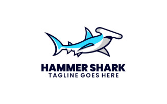 Hammer Shark Simple Mascot Logo