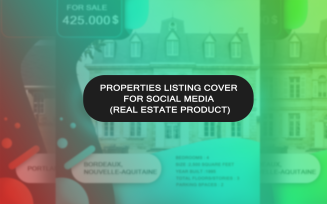 Properties listing cover for social media (Real estate product)