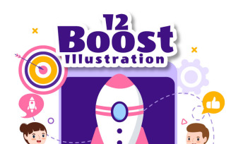12 Business Boost Vector Illustration
