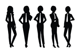 Businesswomen and employee silhouette