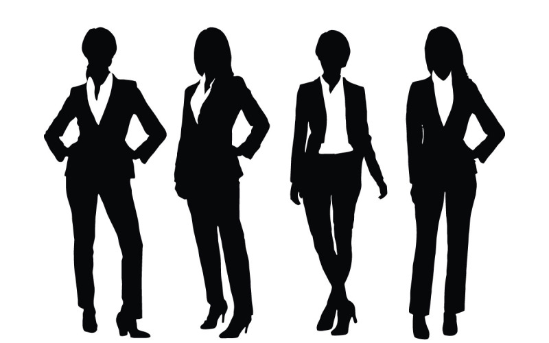 Businesswomen silhouette set vector Illustration