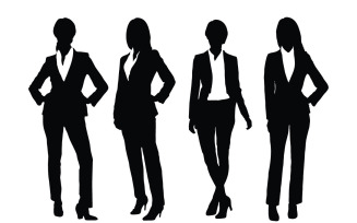 Businesswomen silhouette set vector