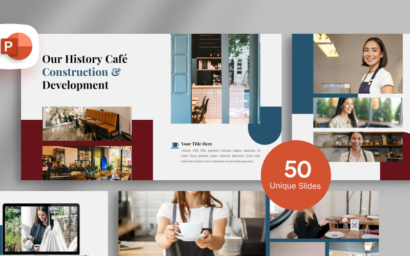 Cafe Construction and Development Presentation Template PowerPoint Template